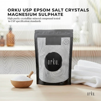 Orku 400g USP Epsom Salt Crystals Magnesium Sulphate - Bath Soak Salts