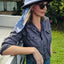 Ozzy Hardhat Shade - UPF50+ Neck Sun Protection - Indigenous Navy White