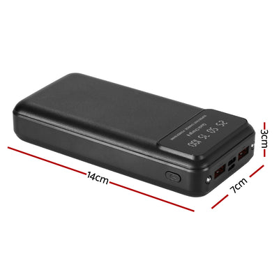 20000mAh Portable Power Bank PD22.5W Quick Charging Fast Charger for Phone Black