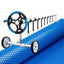 Aqua Buddy Pool Cover 600 Micron 7x4m w/ Roller 5.55m Solar Blanket Blue