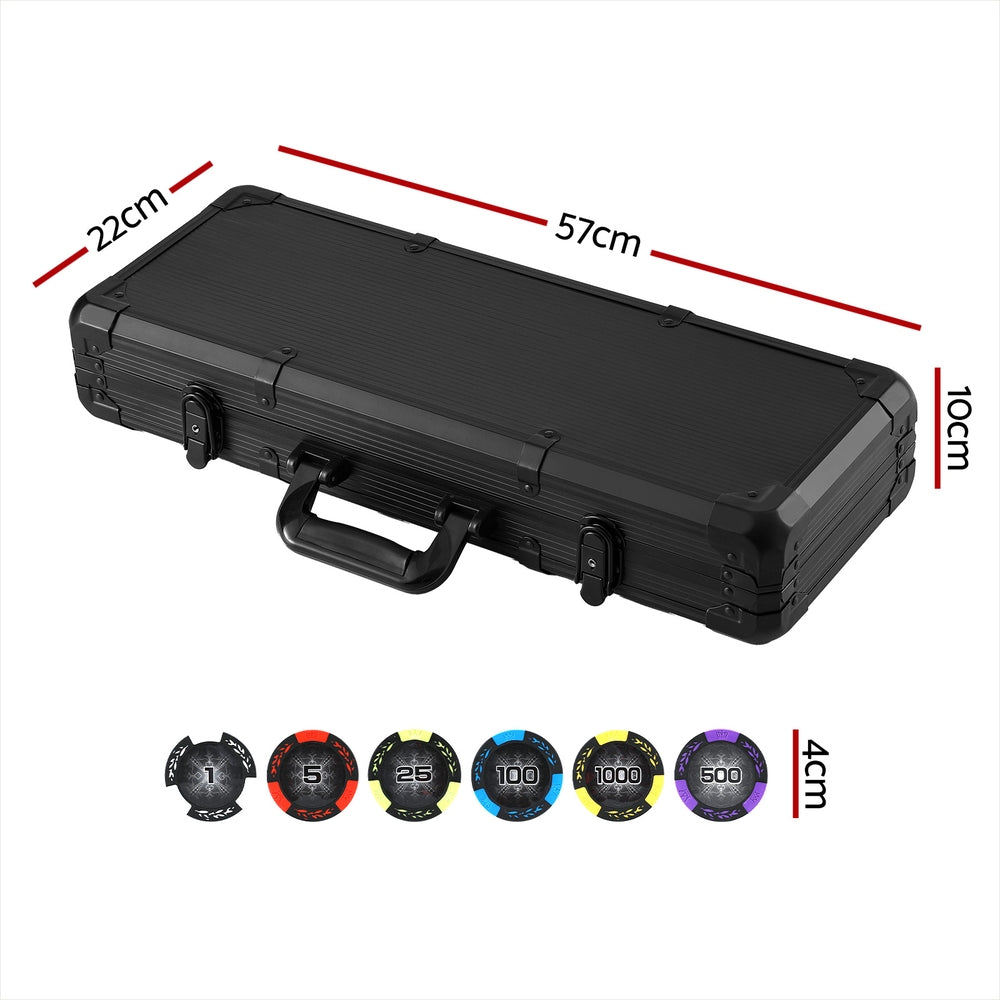 Poker Chip Set 500PC 14g Chips Casino Gambling Party Game Dice Cards