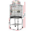 i.Pet Large Bird Cage with Perch - Black