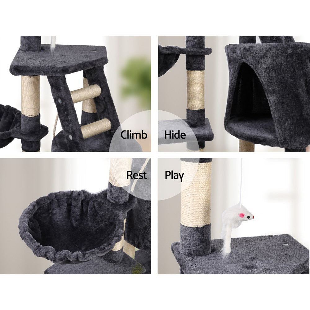 i.Pet Cat Tree 120cm Trees Scratching Post Scratcher Tower Condo House Furniture Wood Multi Level