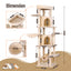 i.Pet Cat Tree Tower 167cm Large Scratching Post Furniture Scratcher House Beige