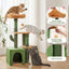 i.Pet Cat Tree Tower 101cm Scratching Post Furniture Scratcher House Green