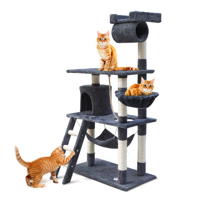 i.Pet Cat Tree 141cm Trees Scratching Post Scratcher Tower Condo House Furniture Wood