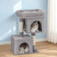 i.Pet Cat Tree 67cm Tower Scratching Post Trees Scratcher Condo House Light Grey
