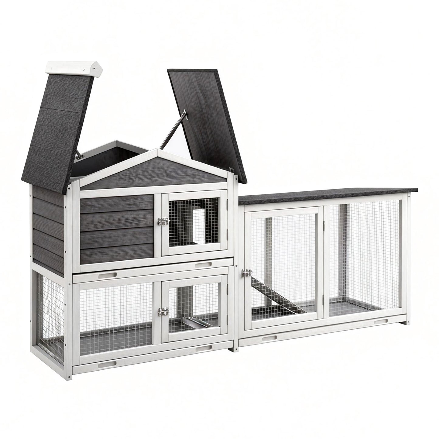 i.Pet Chicken Coop Rabbit Hutch Extra Large Wooden Run Cage House With Run Cage