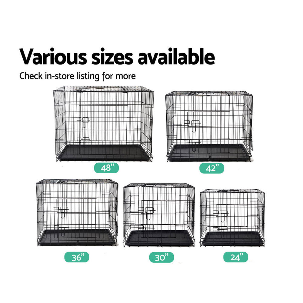 i.Pet Dog Cage 42inch Pet Cage - Black