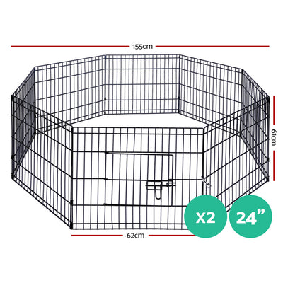 i.Pet Pet Dog Playpen 2X24" 8 Panel Puppy Exercise Cage Enclosure Fence