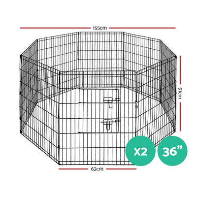 i.Pet Pet Playpen Dog Playpen 2X36" 8 Panel Exercise Cage Enclosure Fence