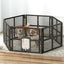 i.Pet Pet Dog Playpen Enclosure 6 Panel Fence Puppy Cage Plastic Play Pen Fold