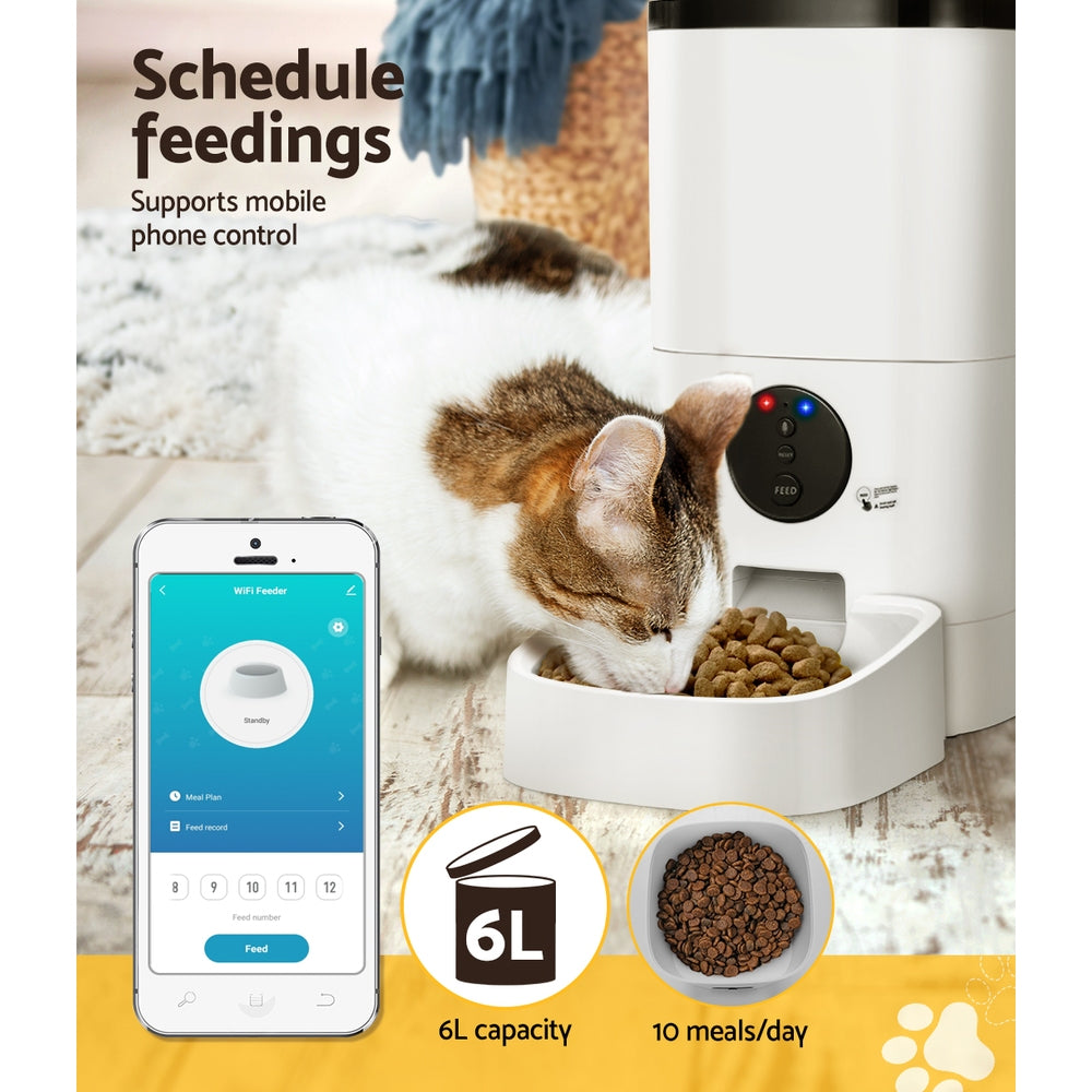 i.Pet Automatic Pet Feeder 6L Auto Wifi Dog Cat Feeder Smart Food App Control