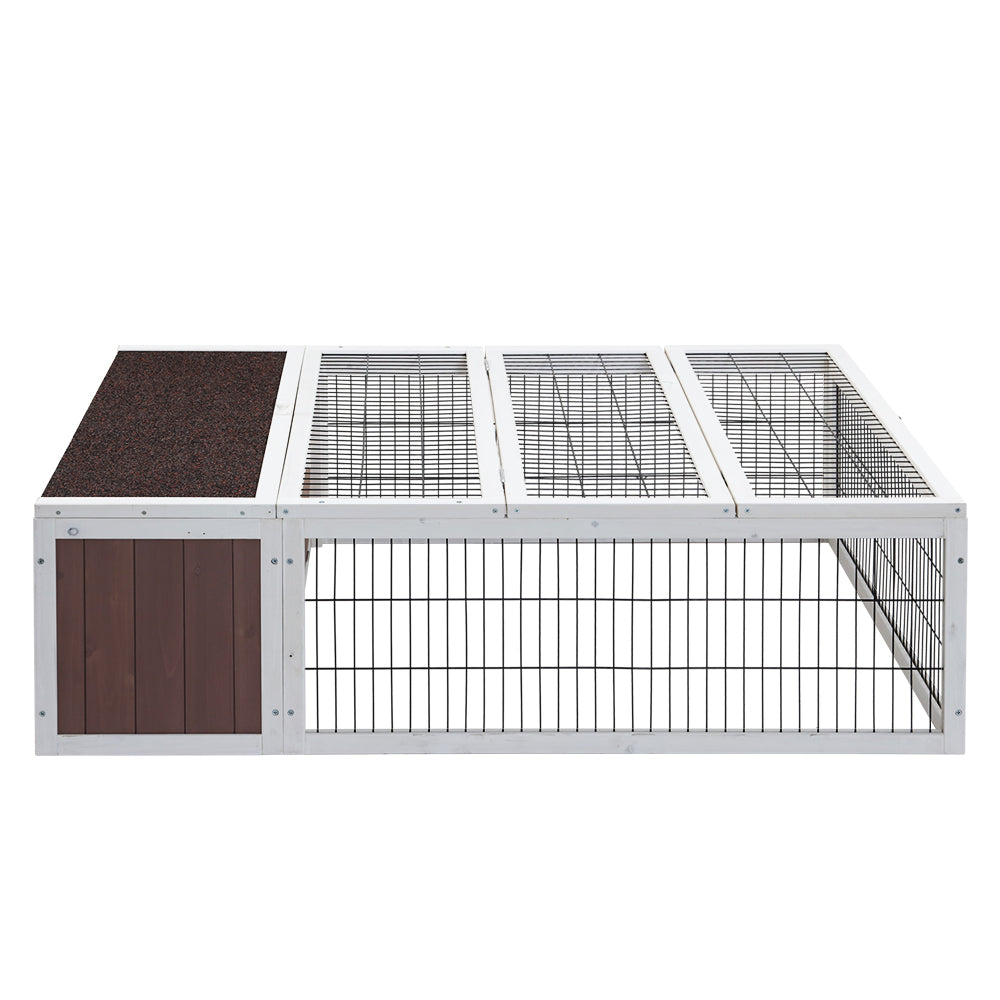 i.Pet Wooden Rabbit Hutch Chicken Coop Run Cage Habitat House Outdoor Large