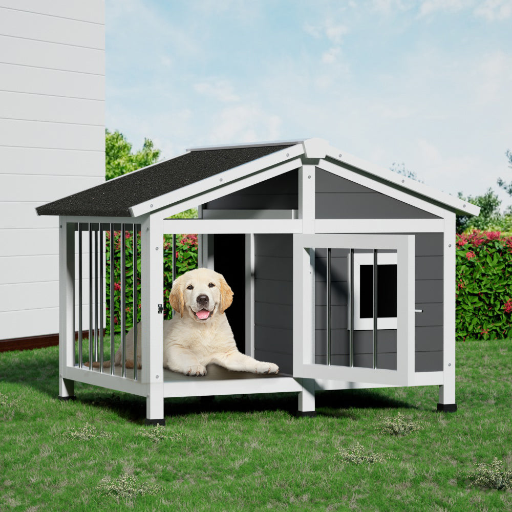 i.Pet Dog Kennel House Large Wooden Outdoor Pet Kennels Indoor Puppy C ...