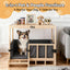 i.Pet 2in1 Dog Kennel Crate Furniture Grey Bedding Wooden House Indoor