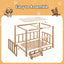 i.Pet 2in1 Dog Kennel Crate Furniture Grey Bedding Wooden House Indoor