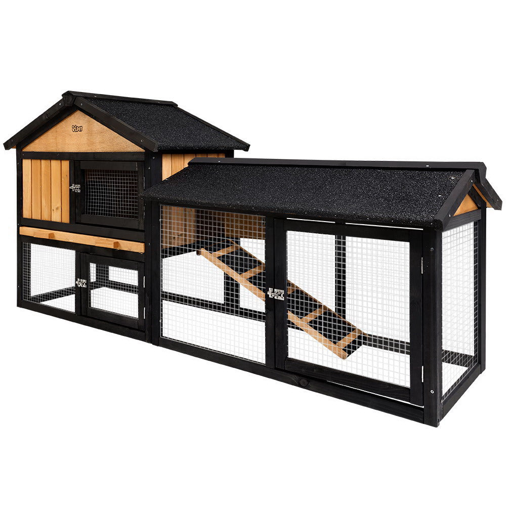 i.Pet Chicken Coop Rabbit Hutch Wooden Cage Pet Hutch 165cm x 52cm x 86cm