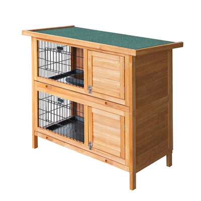 i.Pet Rabbit Hutch Wooden Pet Hutch 82cm x 91.5cm x 45cm