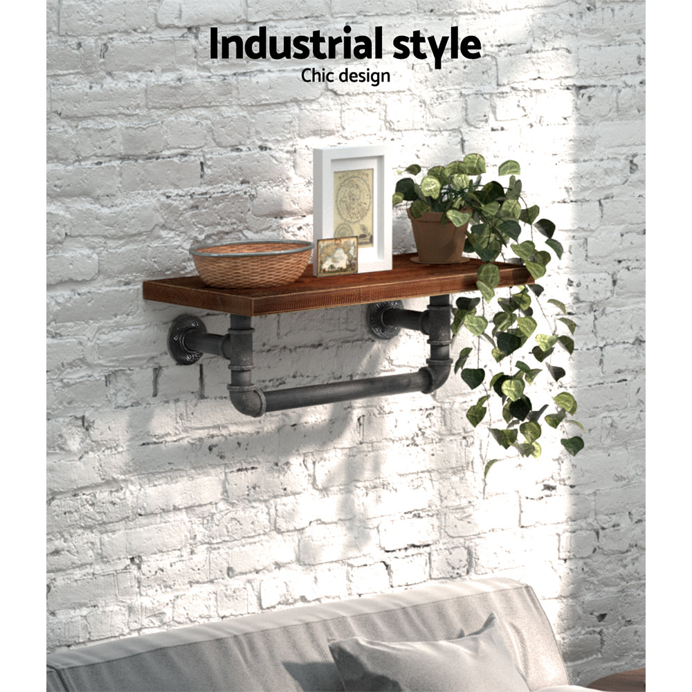 Artiss Display Shelves Wall Shelves Floating Bookshelf DIY Pipe Shelf Rustic Brackets Industrial