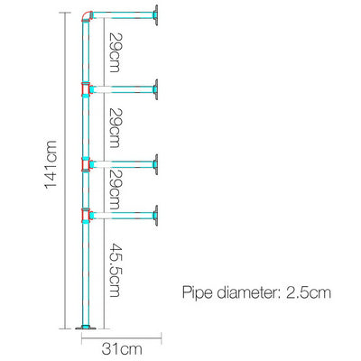 Artiss DIY Metal Ceiling Pipe Shelf Brackets