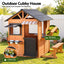 Keezi Kids Pretend Kitchen Wooden Cubby House Outdoor Playhouse Side Bench