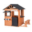 Keezi Kids Pretend Kitchen Wooden Cubby House Outdoor Playhouse Side Bench
