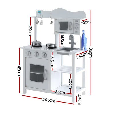 Keezi 18 Piece Kids Kitchen Play Set - White