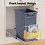 Cefito Pull Out Bin Kitchen Cabinet Slide Garbage Rubbish Bins Basket 40L Grey