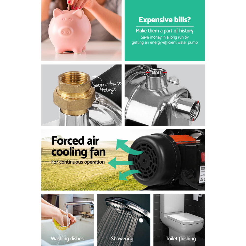 Giantz Garden Water Pump High Pressure 1500W Max. Tank Rain Farm Irrigation House