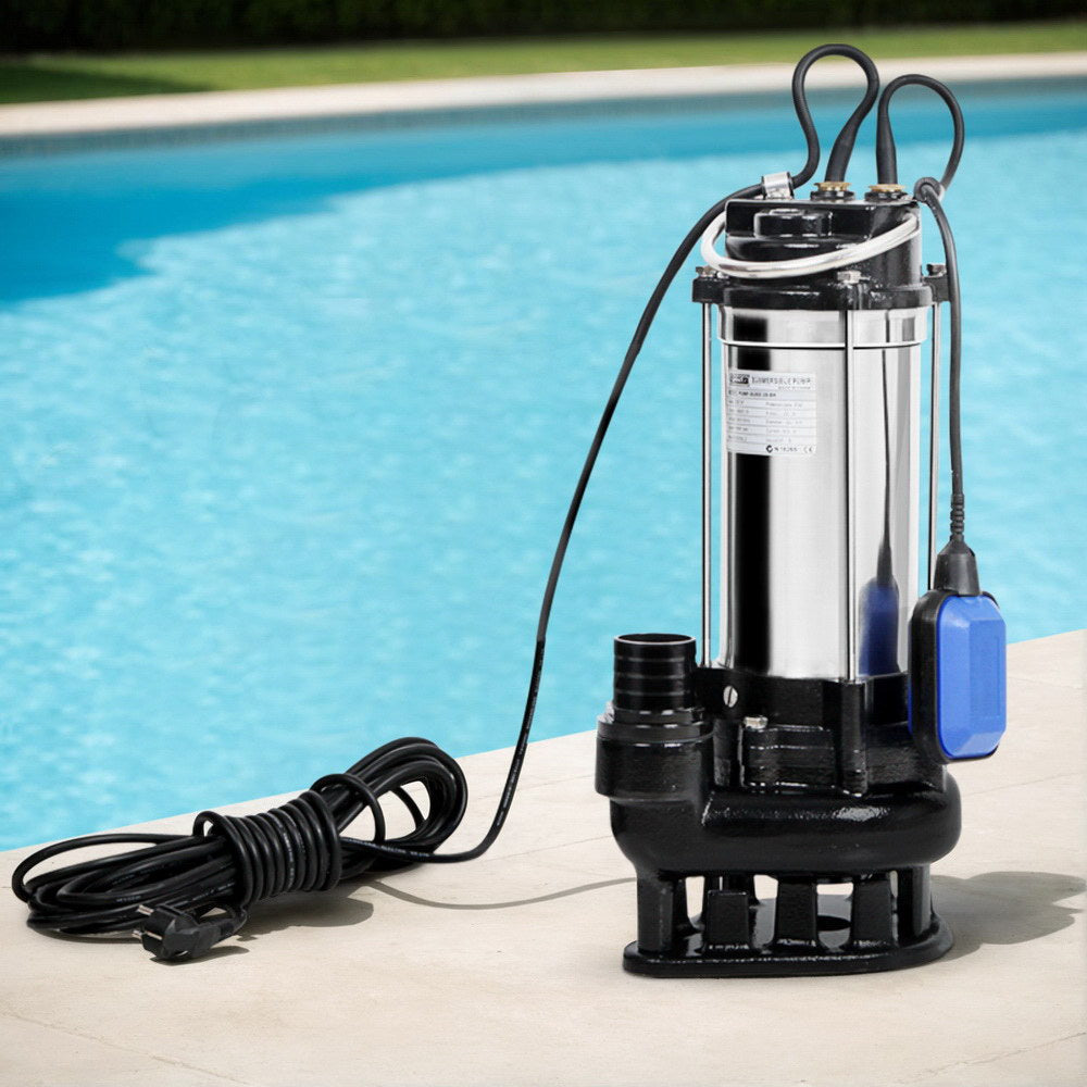Giantz 2000W Max. Submersible Dirty Water Pump Bore Tank Well Steel Automatic
