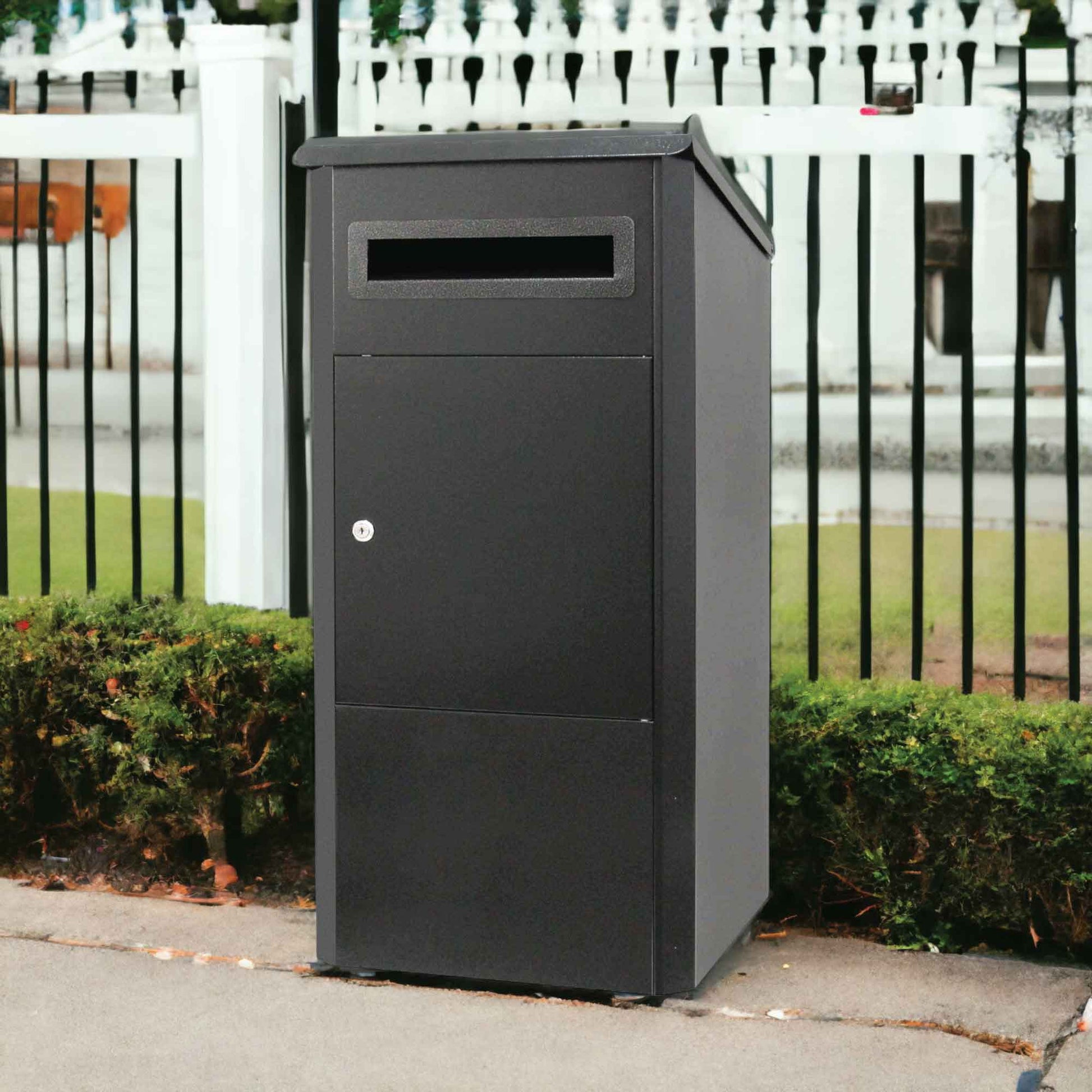Parcel Delivery Drop Box Mailbox - Secure Home Package Locker 38x38x90cm Black