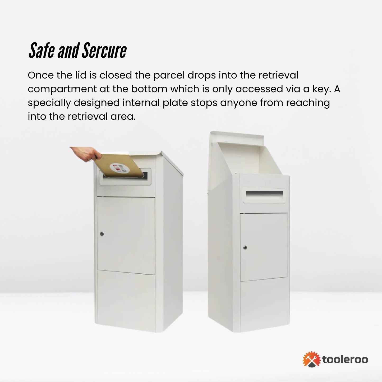 Parcel Delivery Drop Box Mailbox - Secure Home Package Post Locker 38x38x90cm White