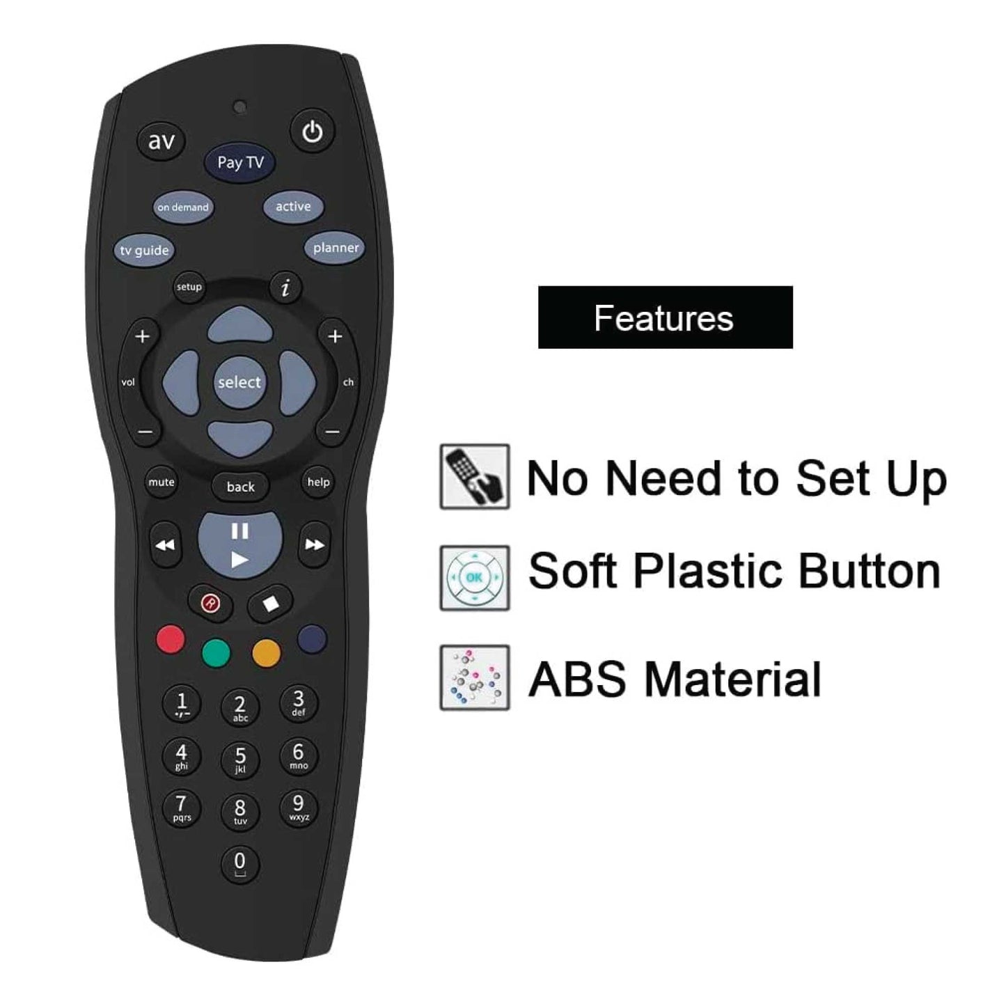 PayTV Remote Control Compatible with Foxtel Standard IQ IQ2 IQ3 IQ4 HD - Black