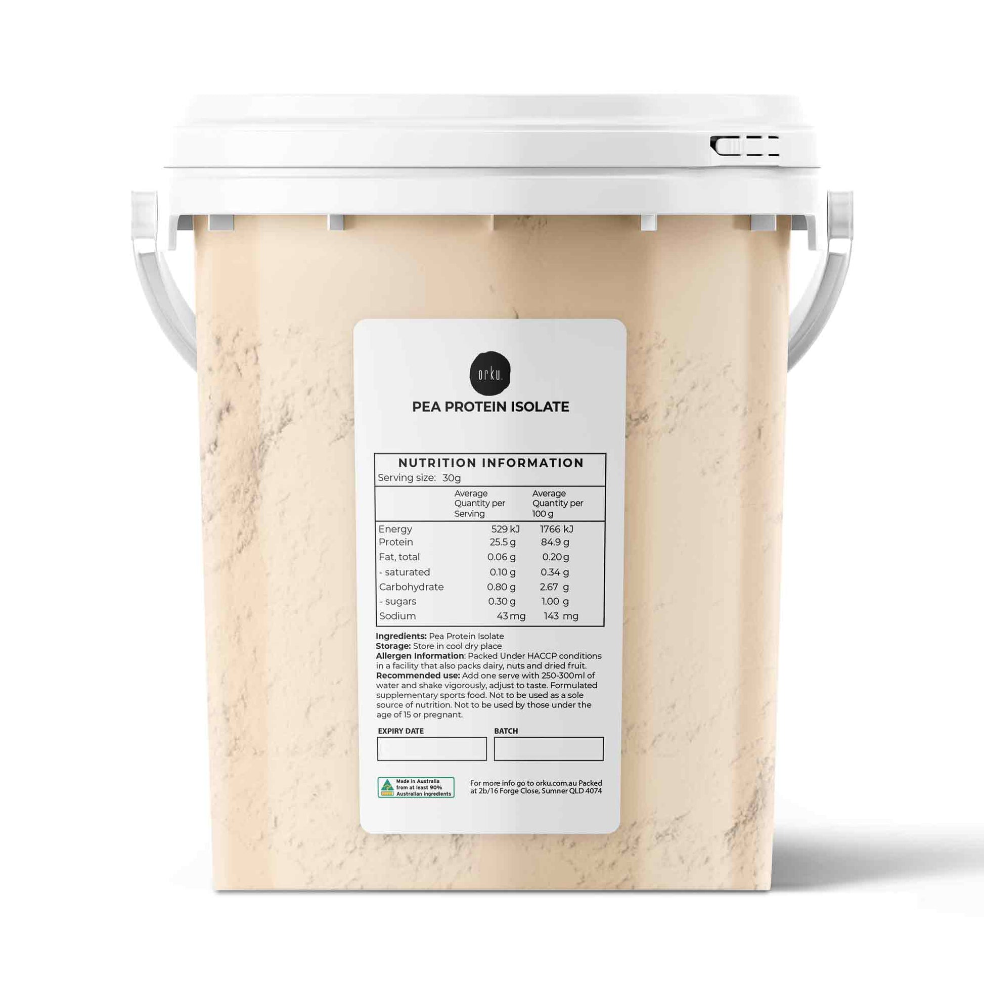Pea Protein Powder Isolate Bucket - Plant Vegan Vegetarian Shake Supplement