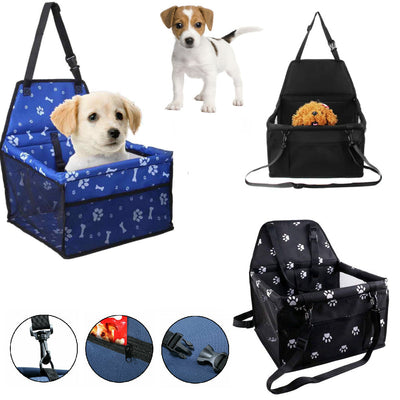 Pet Car Booster - Seat Carrier Clip In Safety Box Foldable Black Blue Cat Dog