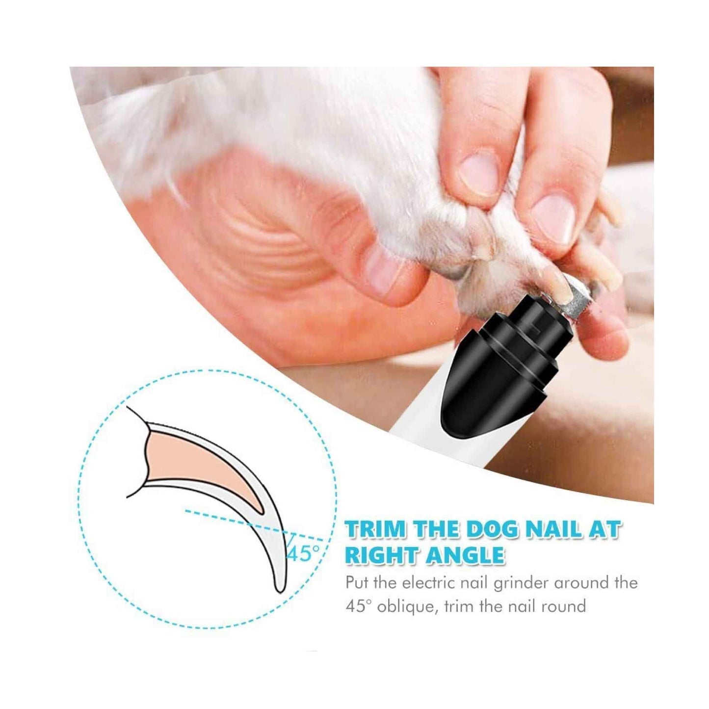 Pet Nail Grinder Dog Cat Electric Trimmer Rechargeable Clipper Claw Filer N8