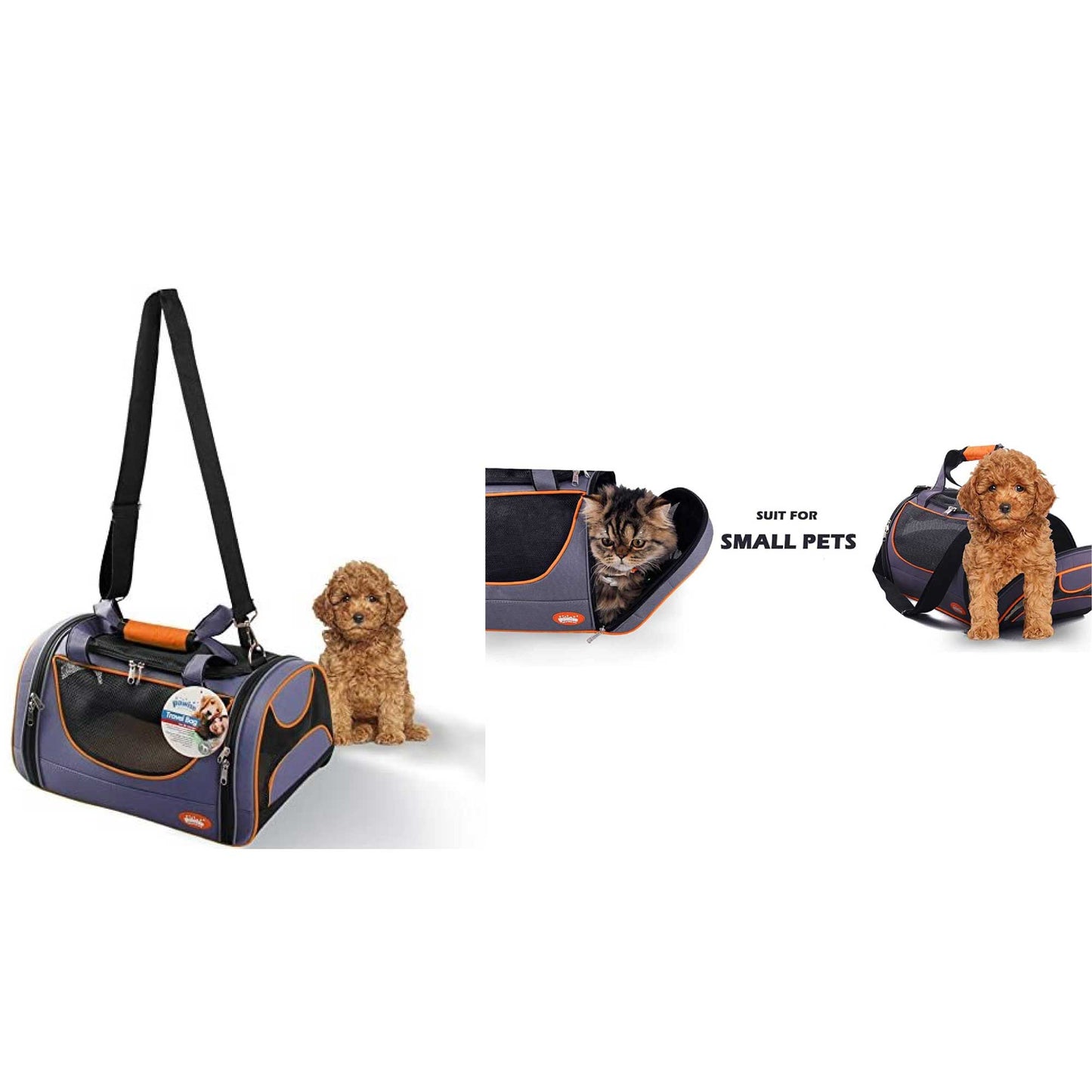 Pet Travel Bag Dog Cat Puppy Portable Foldable Carrier Small Shoulder Orange Cage