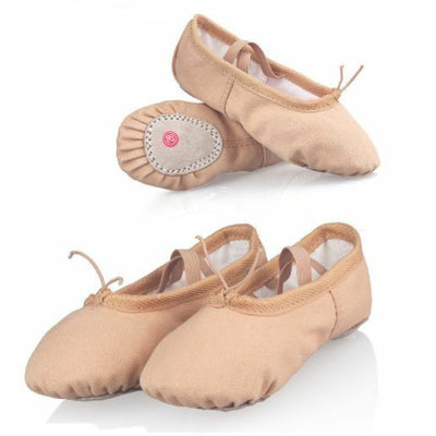 Pink Canvas Ballet Dance Shoes Slippers Slippers Beige Nude Dancing Yoga Shoe