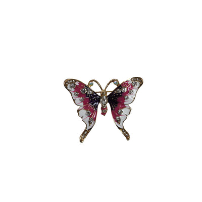 Pink Purple Butterfly Brooch Blazer Shirt Pin