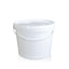 Plastic White Buckets Handle + Lids - 2L 5L 10L - Small and Large Food Pail