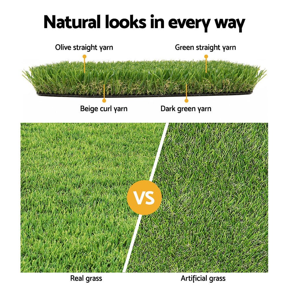 Primeturf Artificial Grass Synthetic Fake Lawn 2mx5m Turf Plastic Plant 30mm