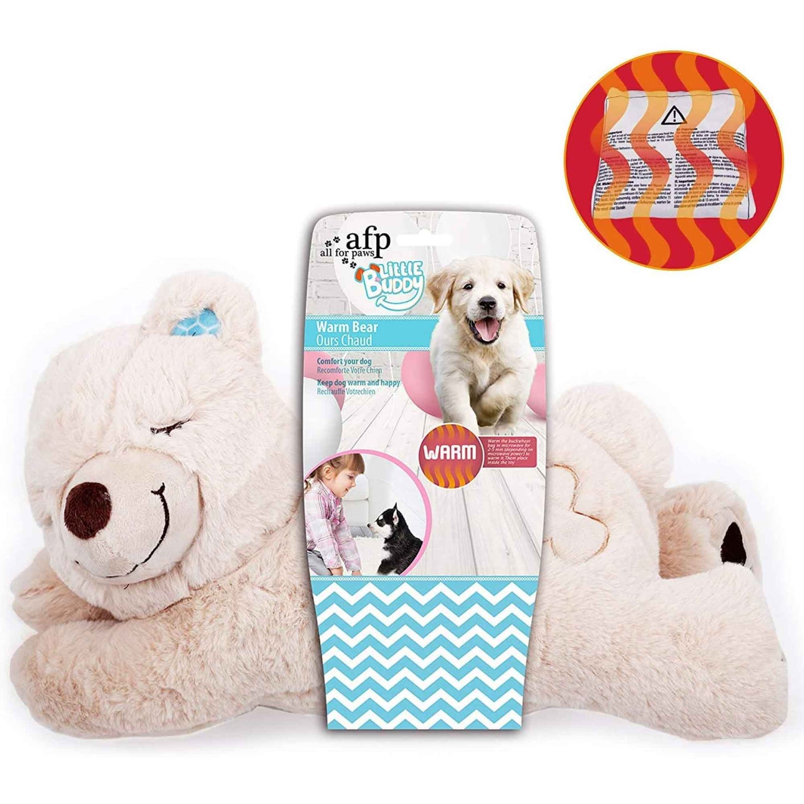 Puppy Warm Toy Bear Dog Heat Pack Comfort Plush Soft Toys Feeling Sleep Aid AFP main image 1