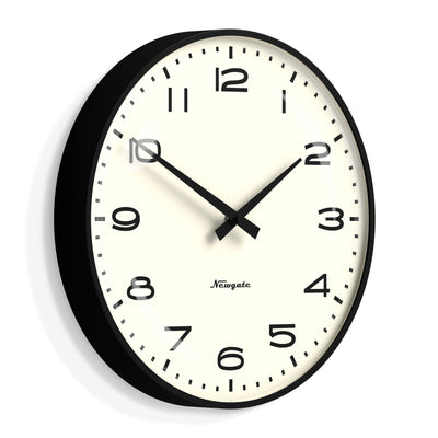 Newgate Radio City Wall Clock Black Arabic Dial - Matte Black