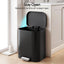Cefito 20L Trash Bin Steel Pedal Bins Soft Close Kitchen Rubbish Waste Can Black