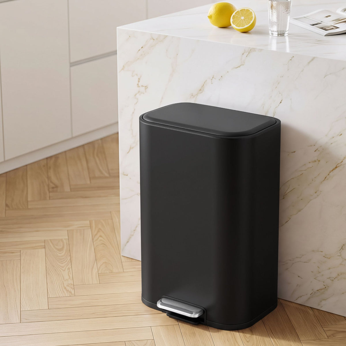 Cefito 30L Pedal Rubbish Bin Kitchen Trash Garbage Waste Can Soft Close Black