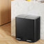 Cefito Pedal Bins Rubbish Bin Dual Compartment Waste Recycle Dustbins 40L Black