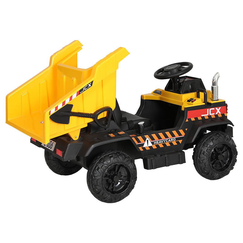 Rigo Kids Ride On Car Dumptruck 12V Electric Bulldozer Toys Cars Battery Yellow