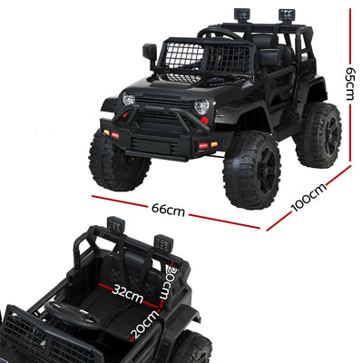 Rigo Kids Ride On Car Electric 12V Car Toys Jeep Battery Remote Control Black