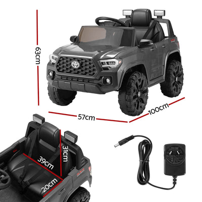 Kids Electric Ride On Car Toyota Tacoma Off Road Jeep Toy Cars Remote 12V Grey